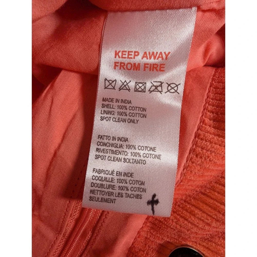 Urban Outfitters Orange Corduroy Tote Bag Cotton Shoulder Bag OB 1377545